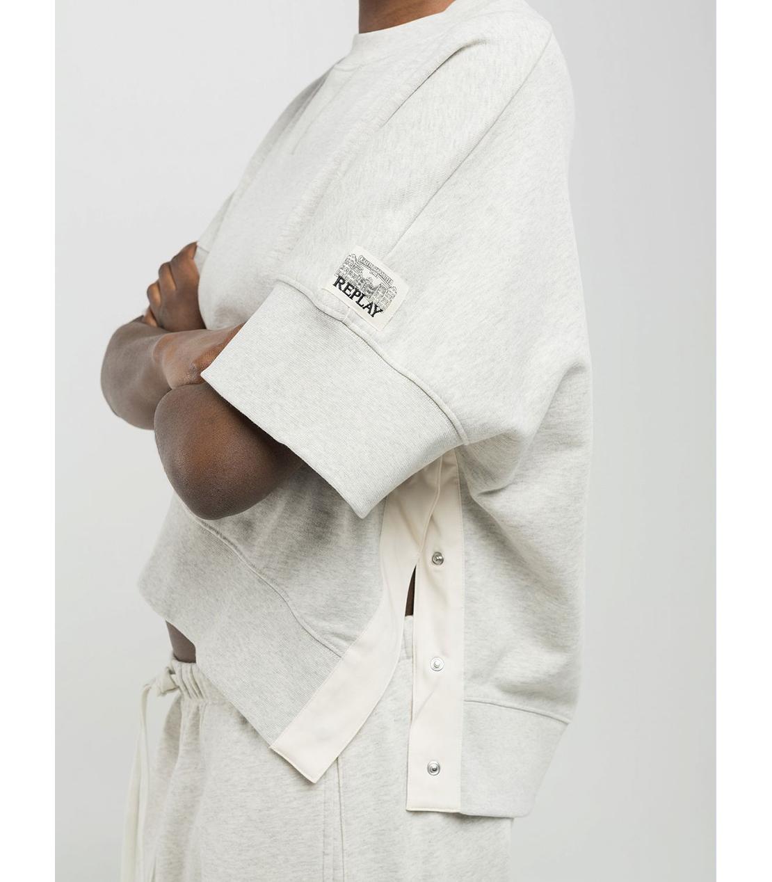 ハーフスリーブクロップドスウェットシャツ 詳細画像 ライトメランジグレー 6